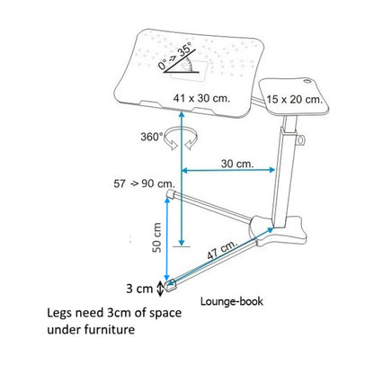 Misure supporto per laptop loungeBook